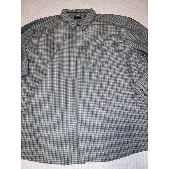 REI Mens Blue Gray Window Pane Print Long Sleeve Button Down Shirt Sz XXL UPF 50 - Picture 5 of 11